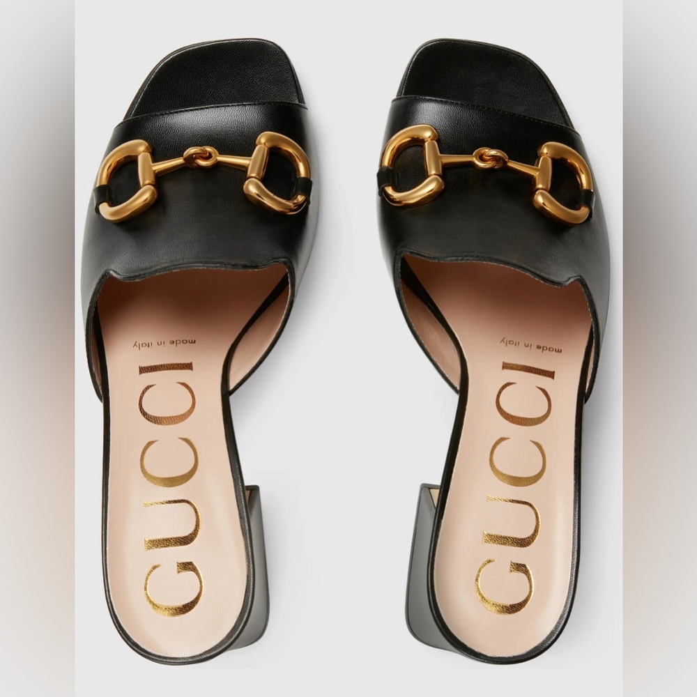 GUCCI WOMEN'S SLIDE SANDAL WITH HORSEBIT
